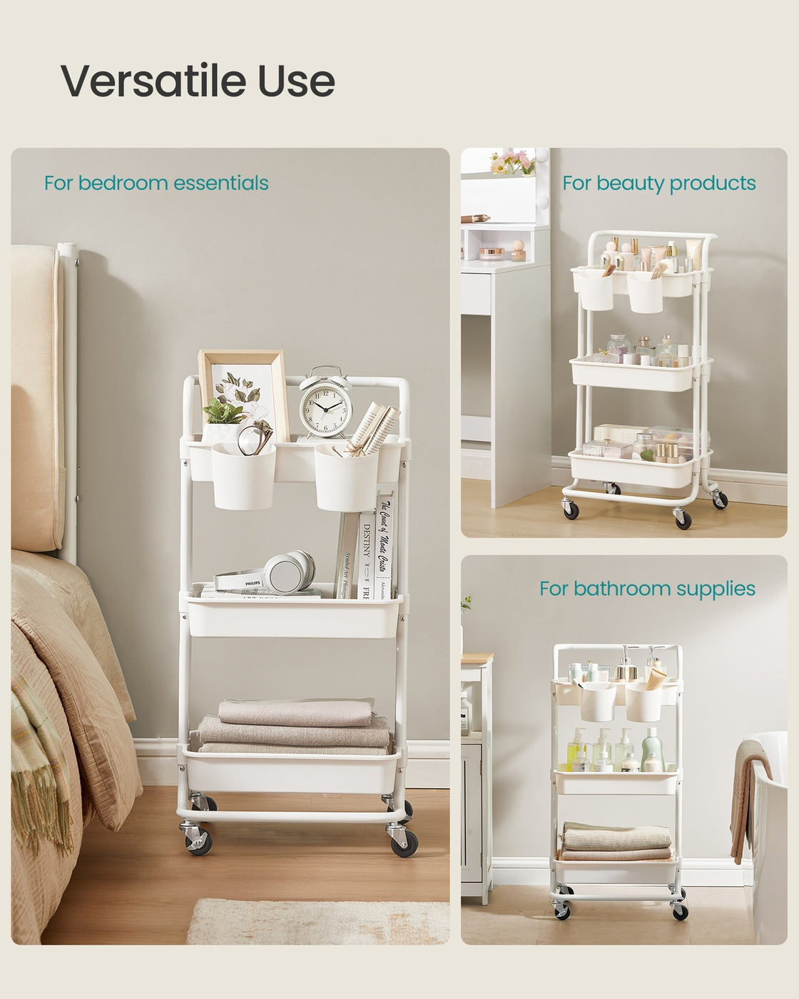 3-Tier Storage Trolley with Handle - image 7