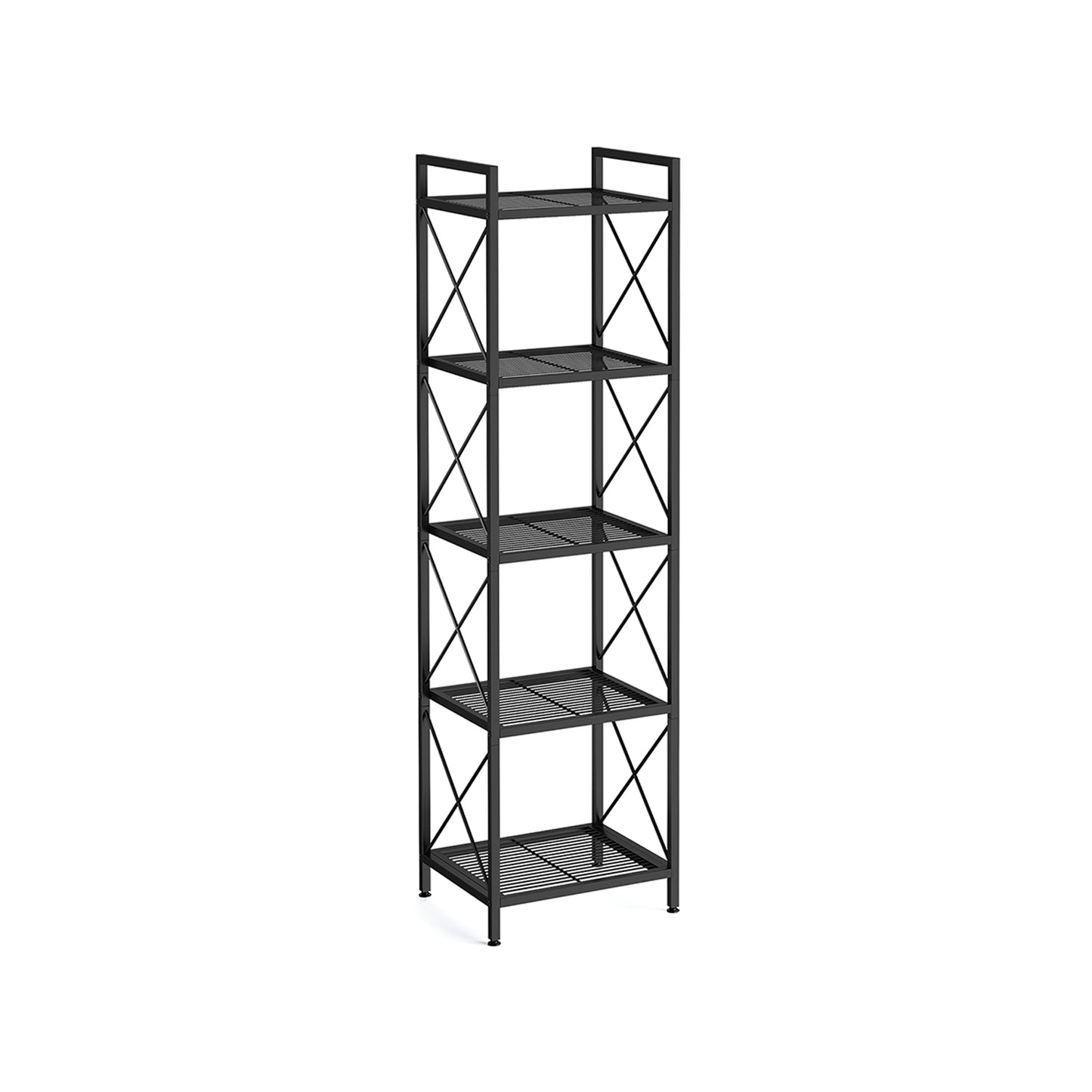 5-Tier Metal Storage Rack with X Side Frames - HWLEXTRA 