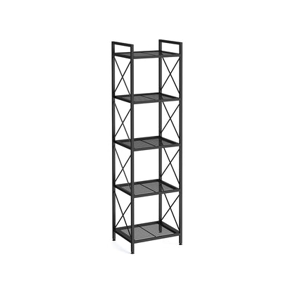 5-Tier Metal Storage Rack with X Side Frames - HWLEXTRA 