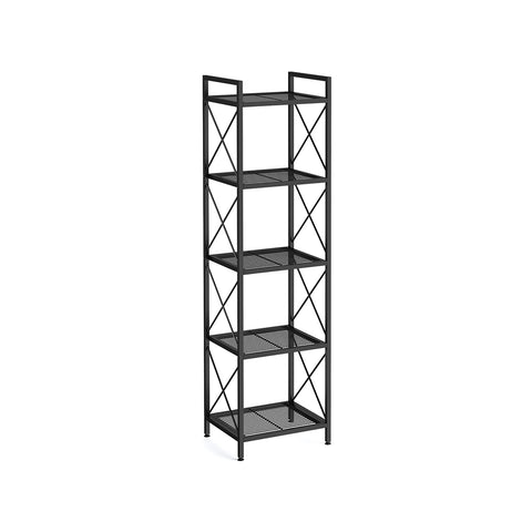 5-Tier Metal Storage Rack with X Side Frames