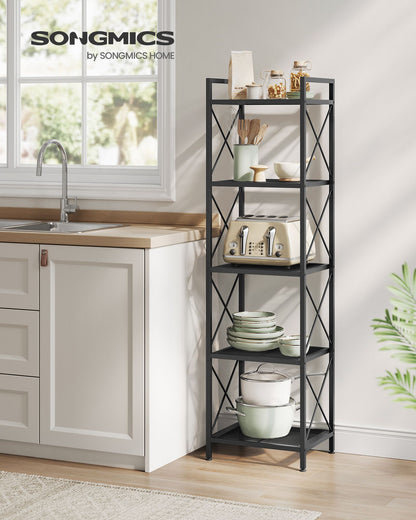 5-Tier Metal Storage Rack with X Side Frames - HWLEXTRA 