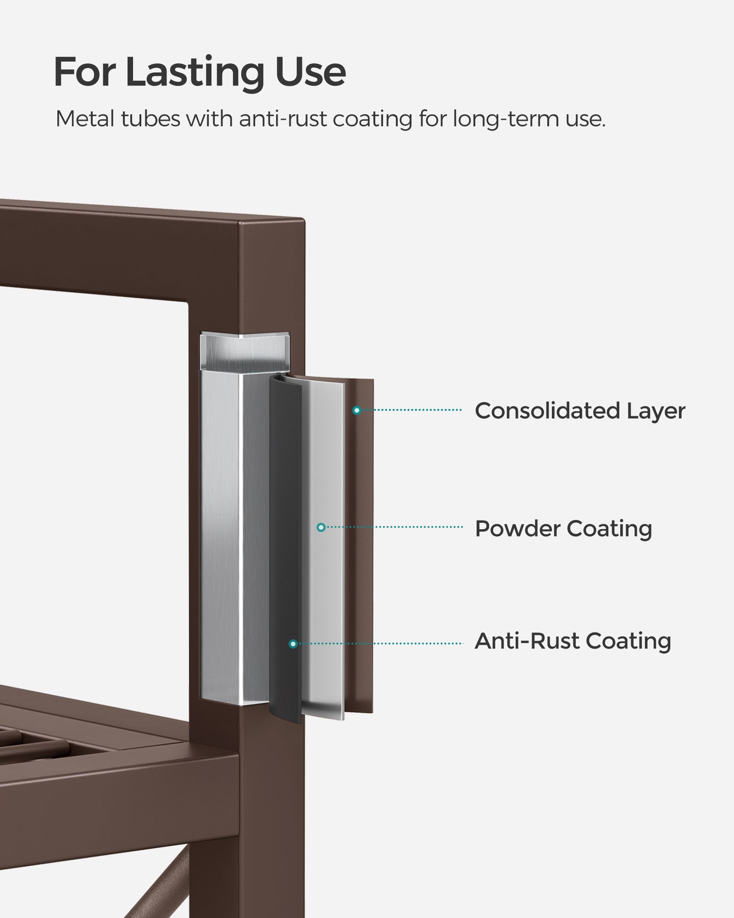 3-Tier Metal Storage Rack with Wheels