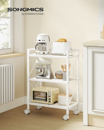 3-Tier Metal Storage Rack with Wheels