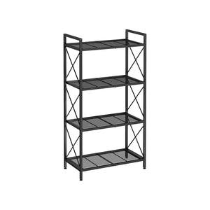 4-Tier Metal Storage Rack with X Side Frames