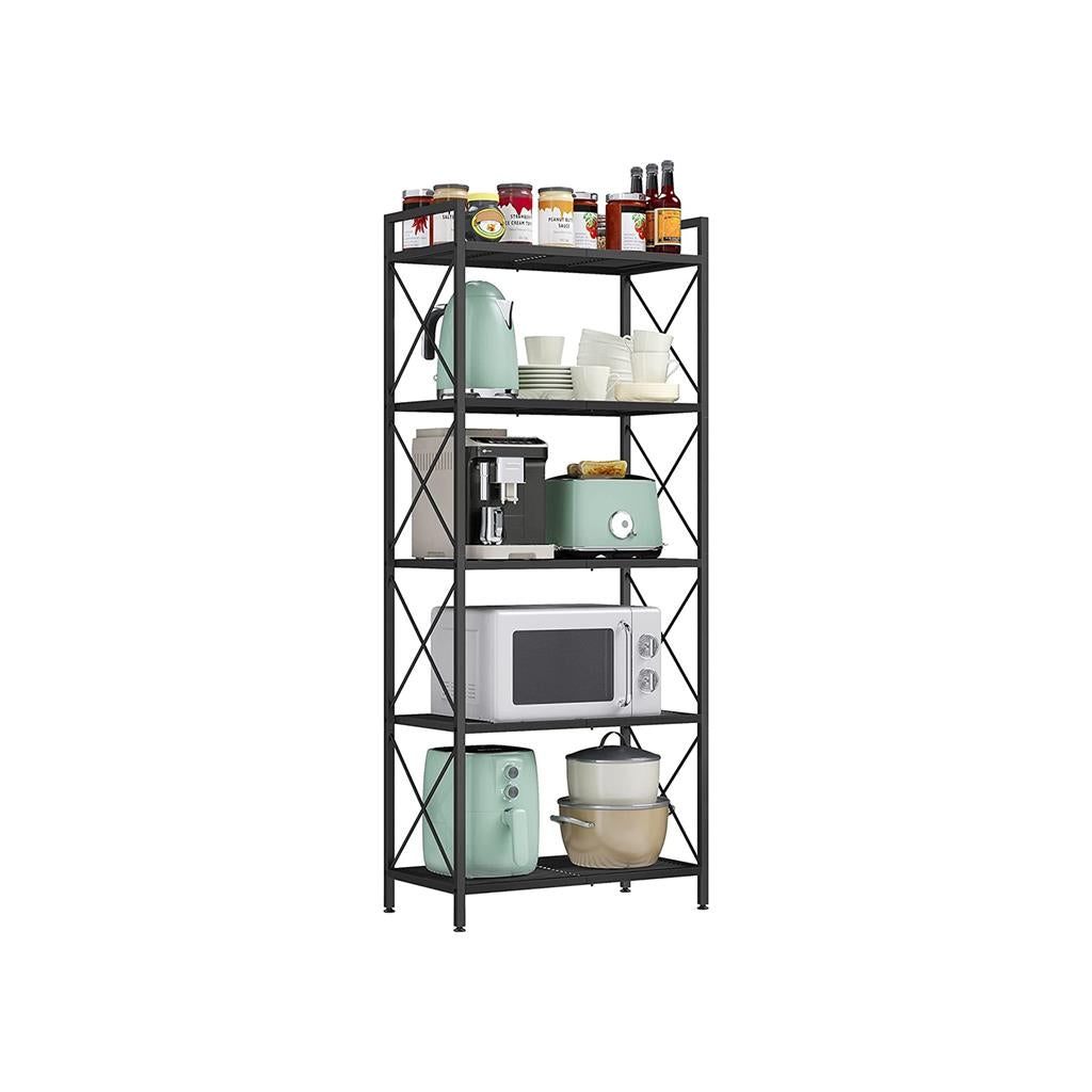 5-Tier Metal Storage Rack with X Side Frames