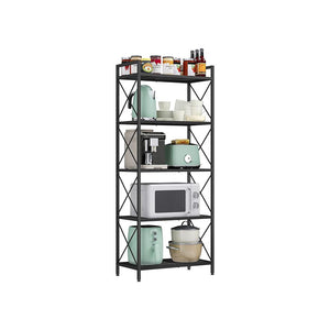 5-Tier Metal Storage Rack with X Side Frames