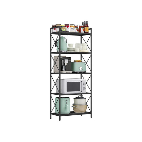 5-Tier Metal Storage Rack with X Side Frames