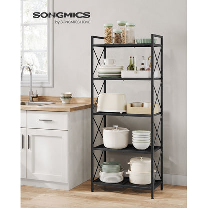 5-Tier Metal Storage Rack with X Side Frames