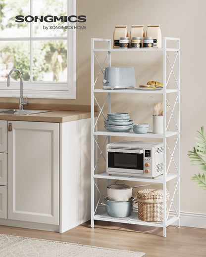 5-Tier Metal Storage Rack with X Side Frames