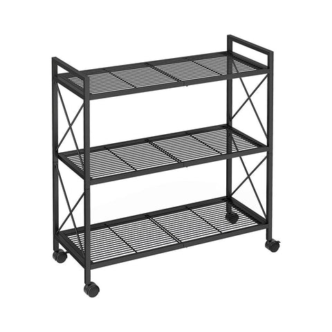 3-Tier Metal Storage Rack with Wheels