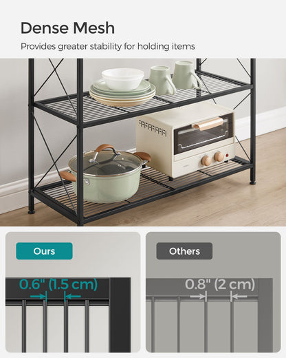 4-Tier Metal Storage Rack with X Side Frames - HWLEXTRA 