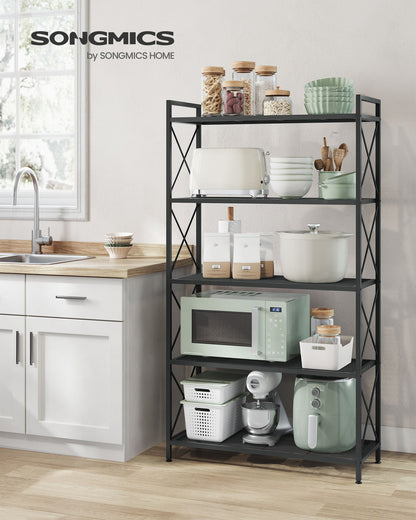 5-Tier Metal Storage Rack with X Side Frames