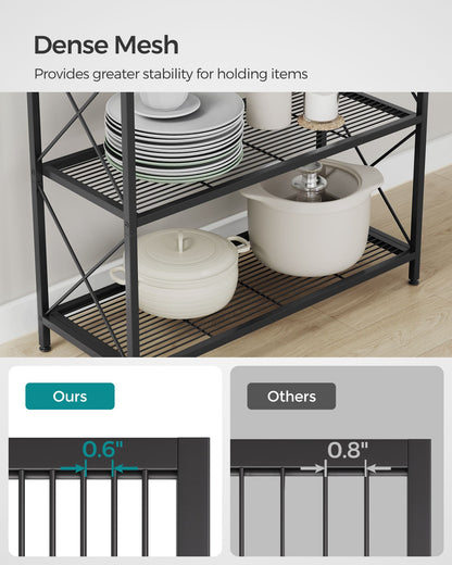 5-Tier Metal Storage Rack with X Side Frames