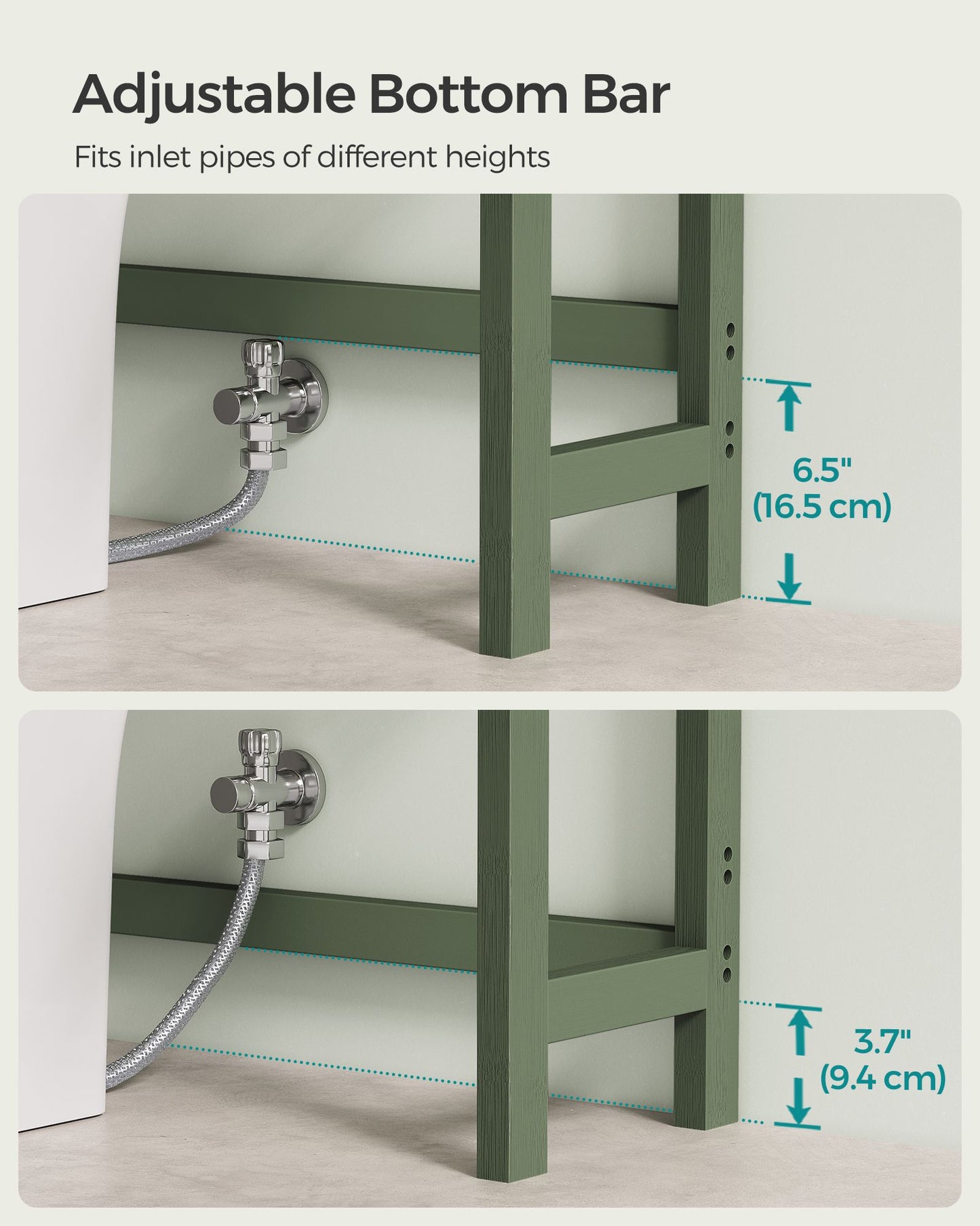 3-Tier Bamboo Bathroom Organizer Green