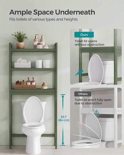 3-Tier Bamboo Bathroom Organizer Green