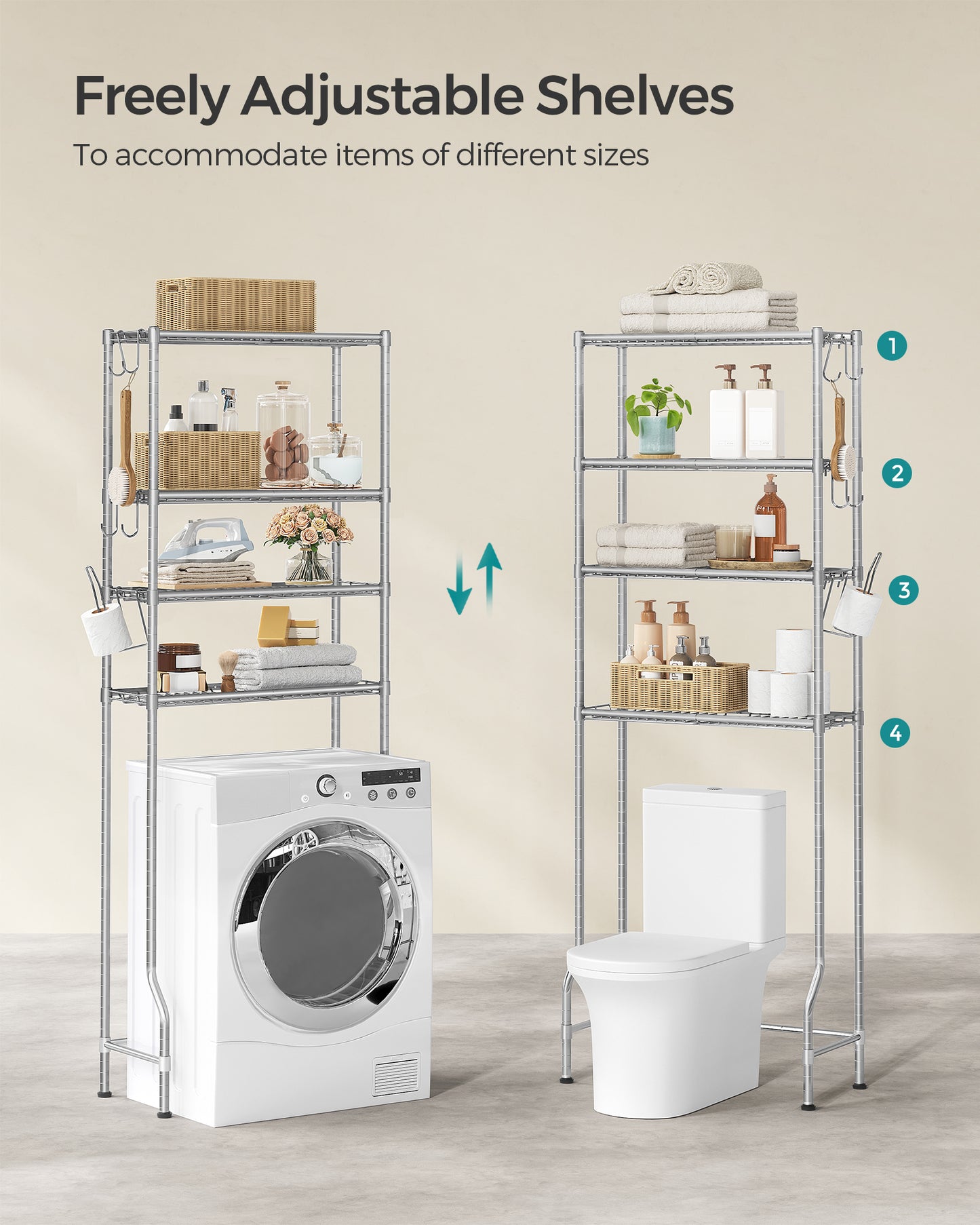 4 Tier Over The Toilet Storage - image 4