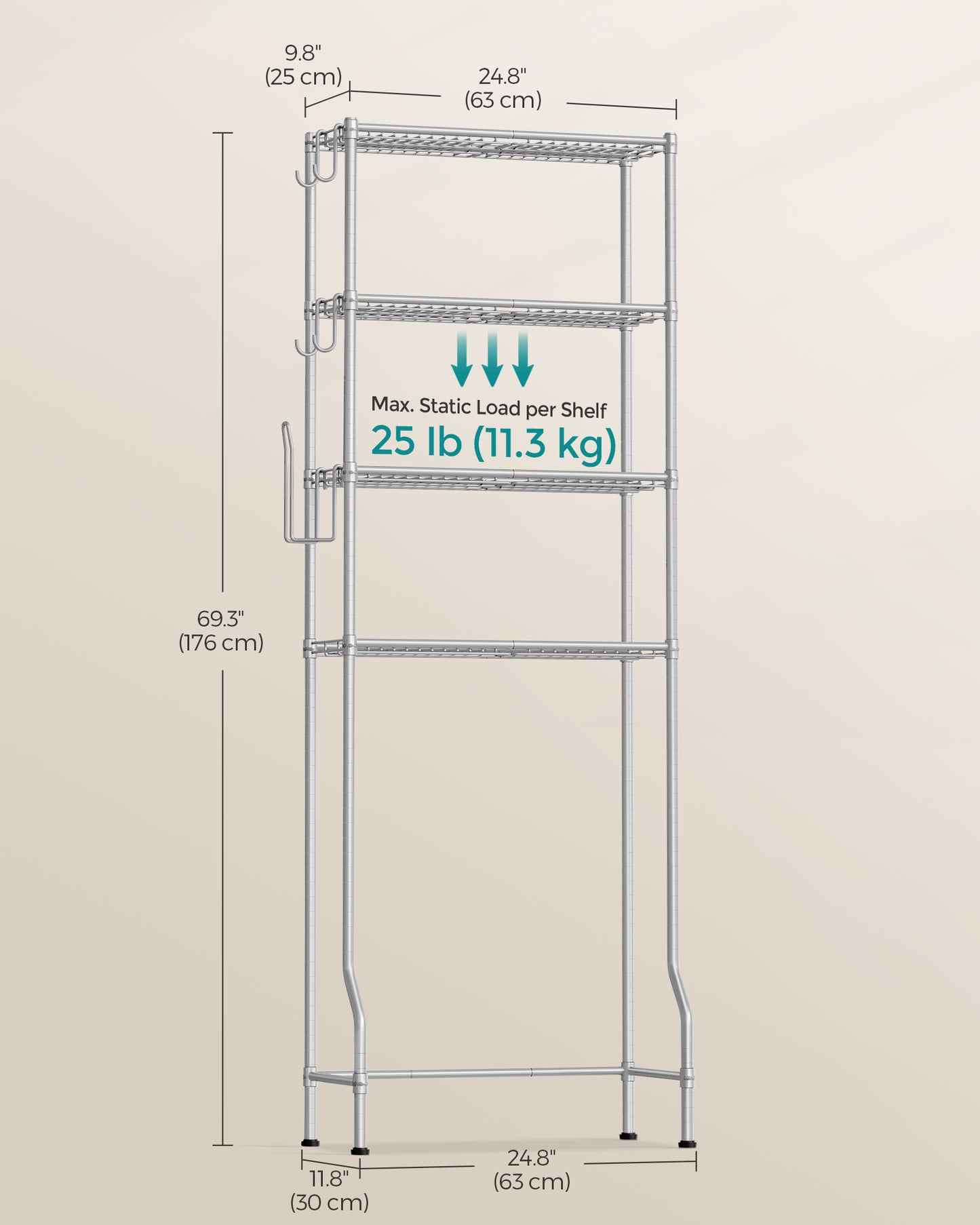 4 Tier Over The Toilet Storage - image 5