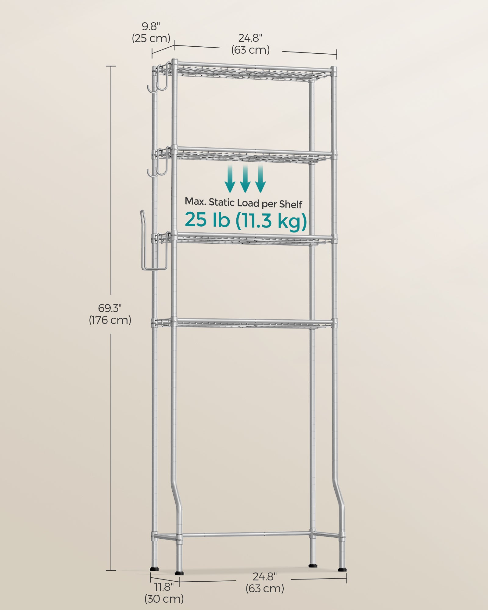 4 Tier Over The Toilet Storage - image 5