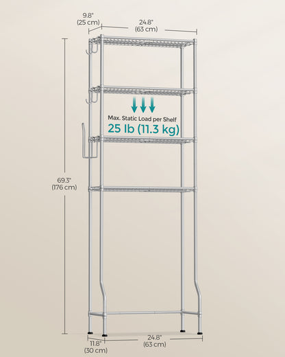 4 Tier Over The Toilet Storage - image 5