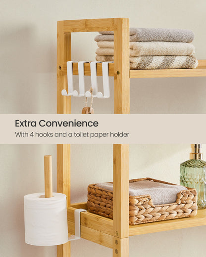 Over the Toilet Storage Shelf with Toilet Paper Holder