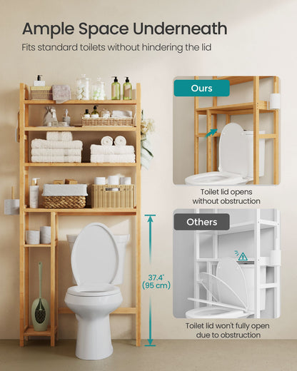 Over the Toilet Storage Shelf with Toilet Paper Holder