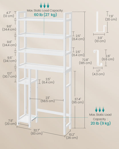 Over the Toilet Storage Shelf with Toilet Paper Holder