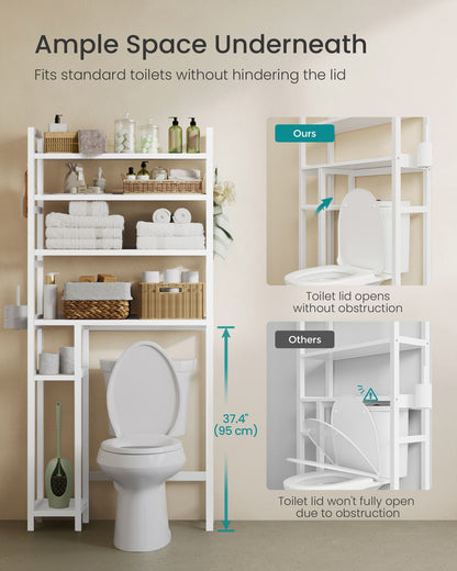 Over the Toilet Storage Shelf with Toilet Paper Holder