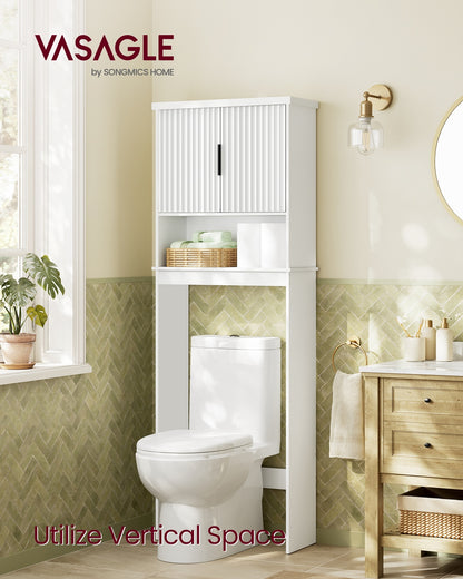 MAXE Collection - Over The Toilet Storage Cabinet, 23.6-Inch Wide Mid Century Modern, Cloud White