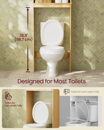 MAXE Collection - Over The Toilet Storage Cabinet, 23.6-Inch Wide Mid Century Modern, Cloud White