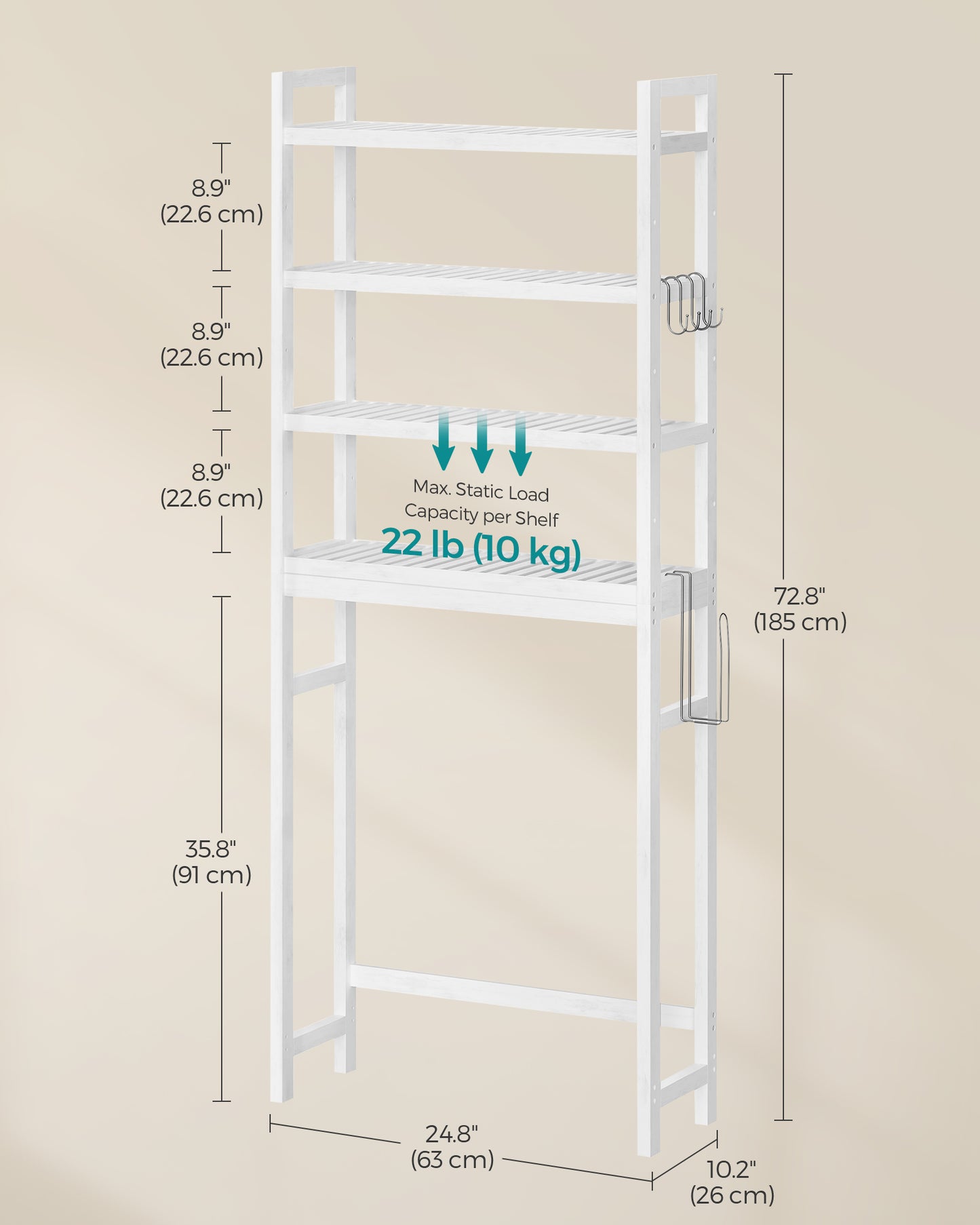 4-Tier Over-the-Toilet Storage Shelf