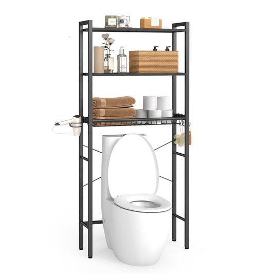 Over The Toilet Storage, Over Toilet Bathroom Organizer with Adjustable Shelves and Baske