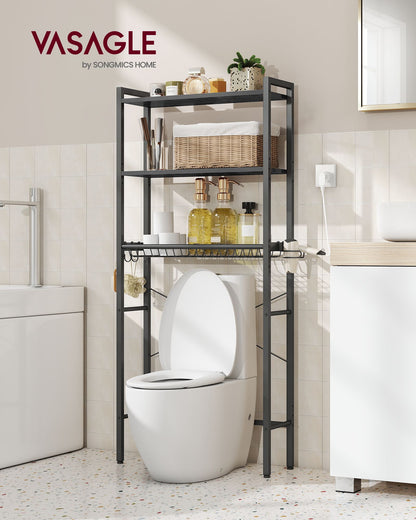 Over The Toilet Storage, Over Toilet Bathroom Organizer with Adjustable Shelves and Baske