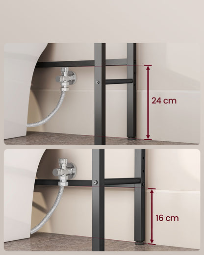 Over The Toilet Storage, Over Toilet Bathroom Organizer with Adjustable Shelves and Baske