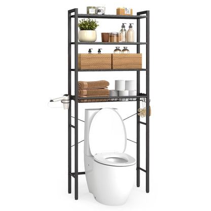 Over The Toilet Storage, Over Toilet Bathroom Organizer with Adjustable Shelves and Basket