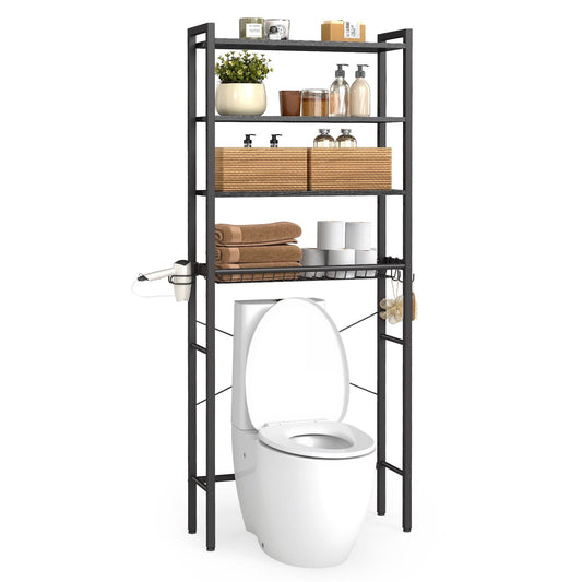 Over The Toilet Storage, Over Toilet Bathroom Organizer with Adjustable Shelves and Basket