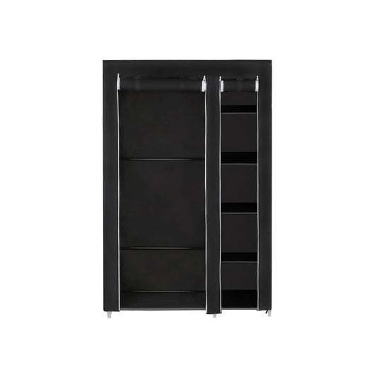 Black Folding Fabric Wardrobe - image 1