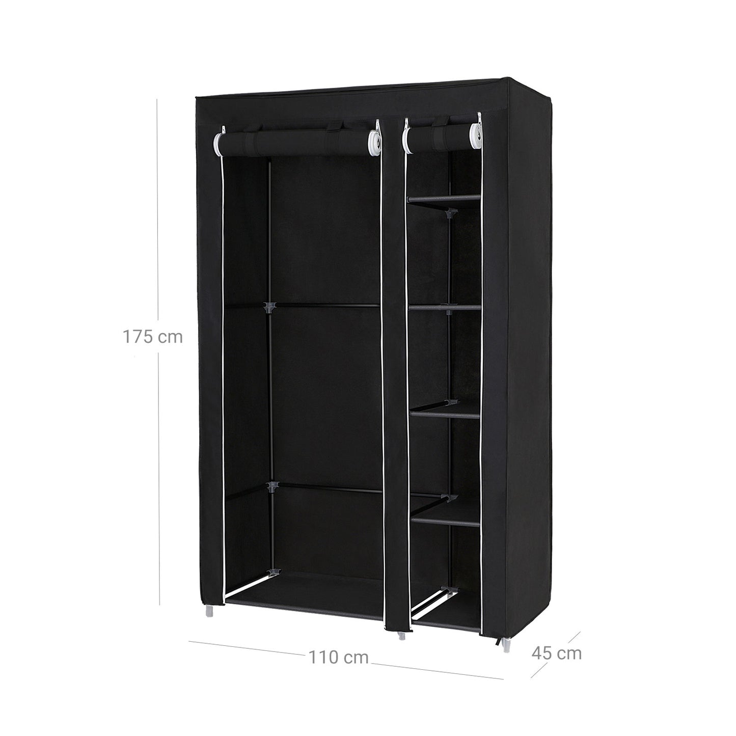 Black Folding Fabric Wardrobe - image 7