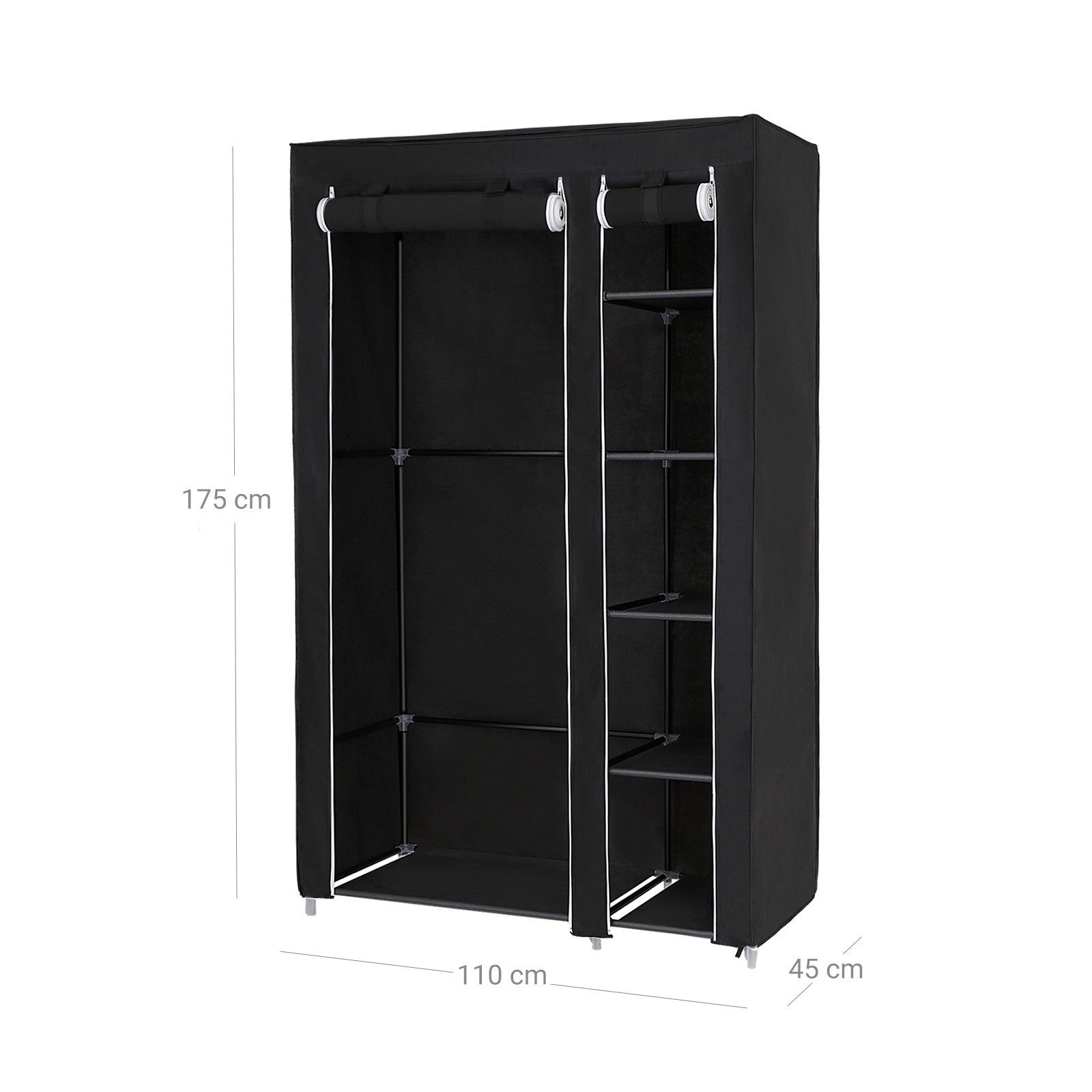 Black Folding Fabric Wardrobe - image 7