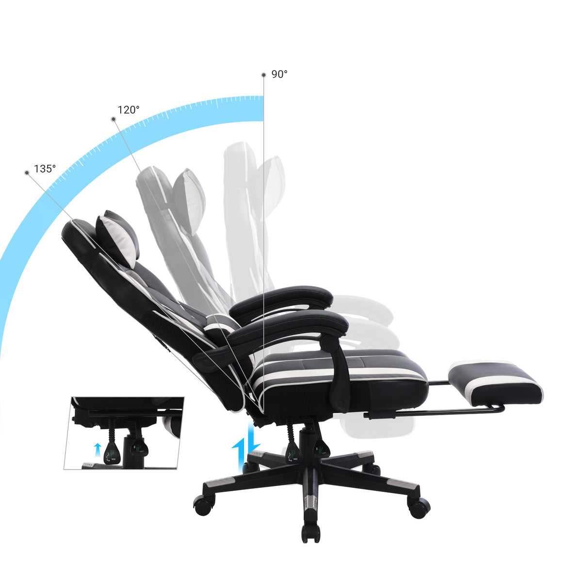 Black White Office Chair - image 6