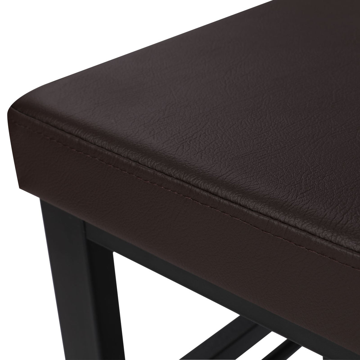 Brown Padded Storage Shoe Bench with Shelves