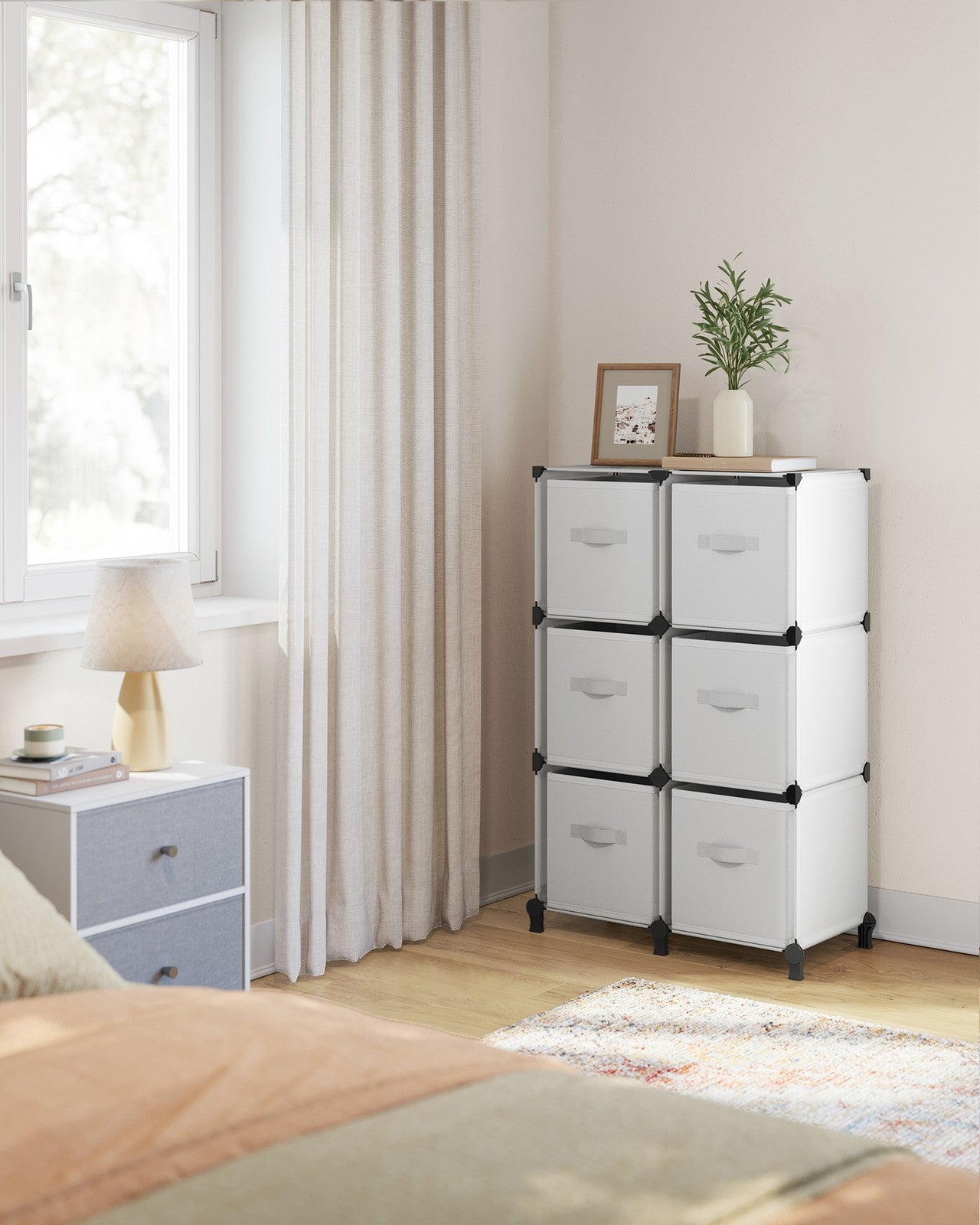 Cube Storage Organizer with Storage Boxes, Set of 6 - image 3