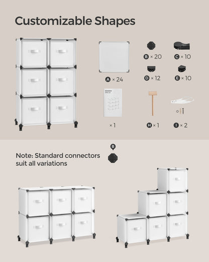 Cube Storage Organizer with Storage Boxes, Set of 6 - image 5