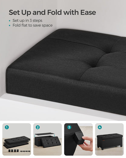 Storage Ottoman, Bedroom Bench with Storage, Foot Stool, 15 x 30 x 15.7 Inches - image 7