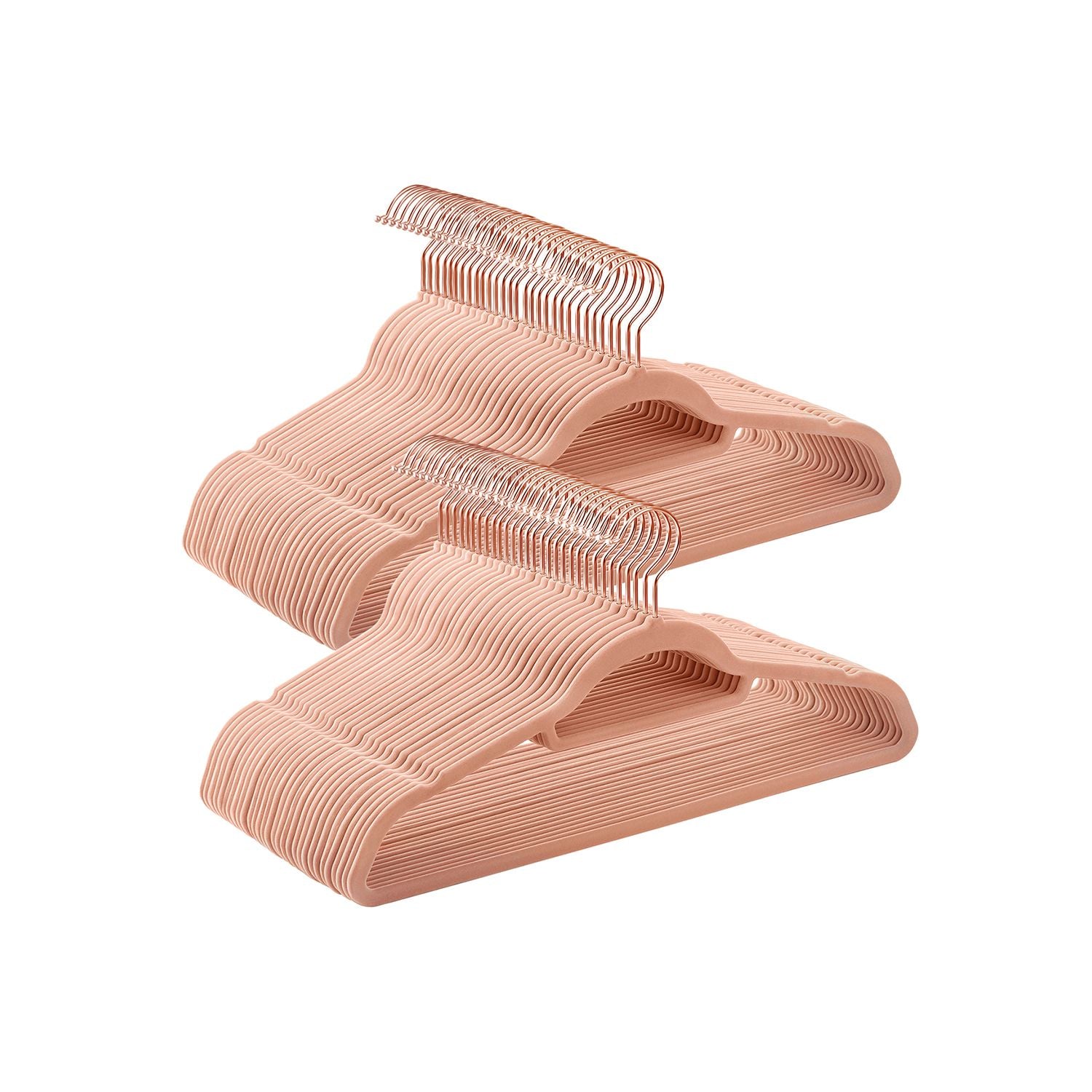 Set of 60 Clothes Hanger with Rose Gold Swivel Hook