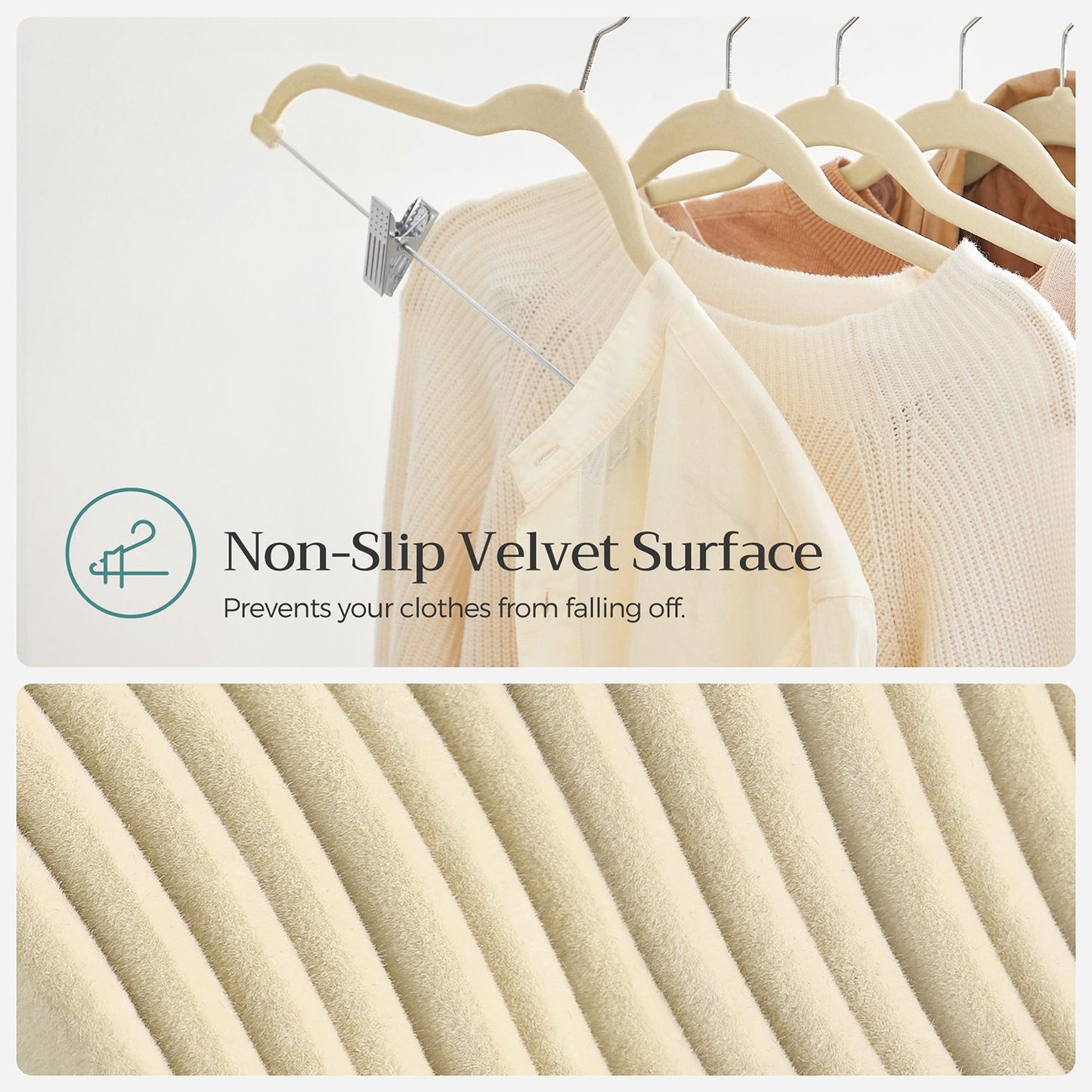 20-Pack Velvet Pants Hangers with Adjustable Clips - HWLEXTRA 