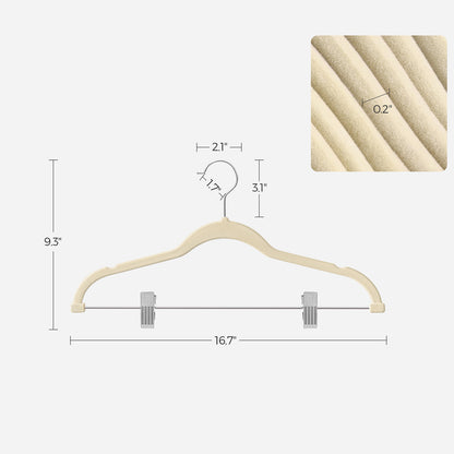 20-Pack Velvet Pants Hangers with Adjustable Clips - HWLEXTRA 