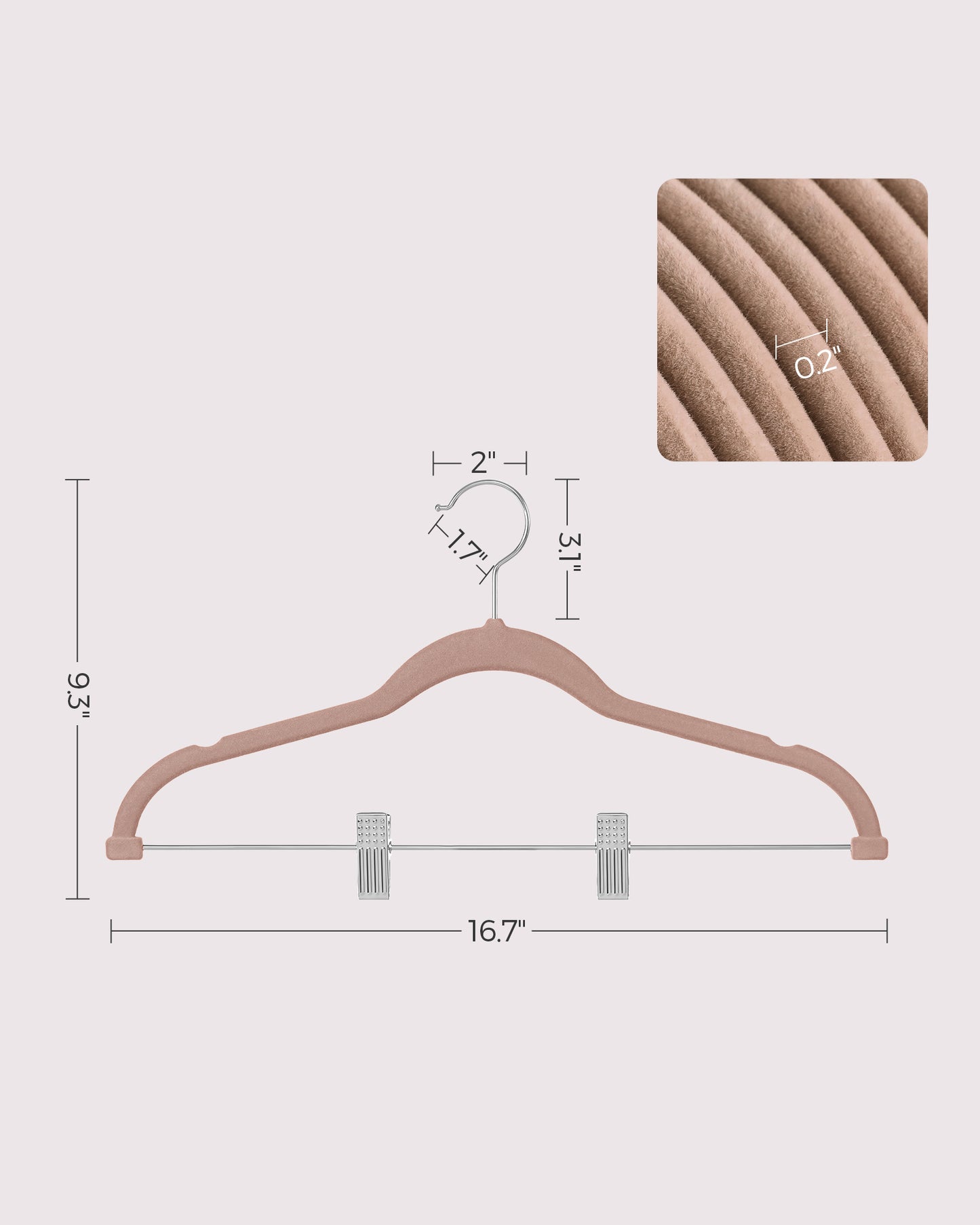 30-Pack Pants Hangers with Adjustable Clips - HWLEXTRA 