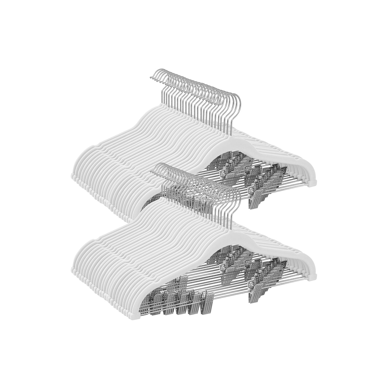 50-Pack Pants Hangers with Adjustable Clips