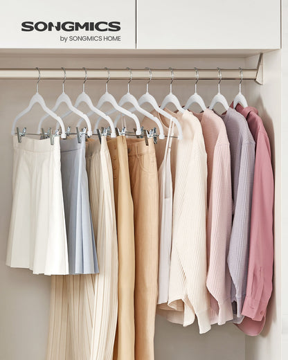 50-Pack Pants Hangers with Adjustable Clips