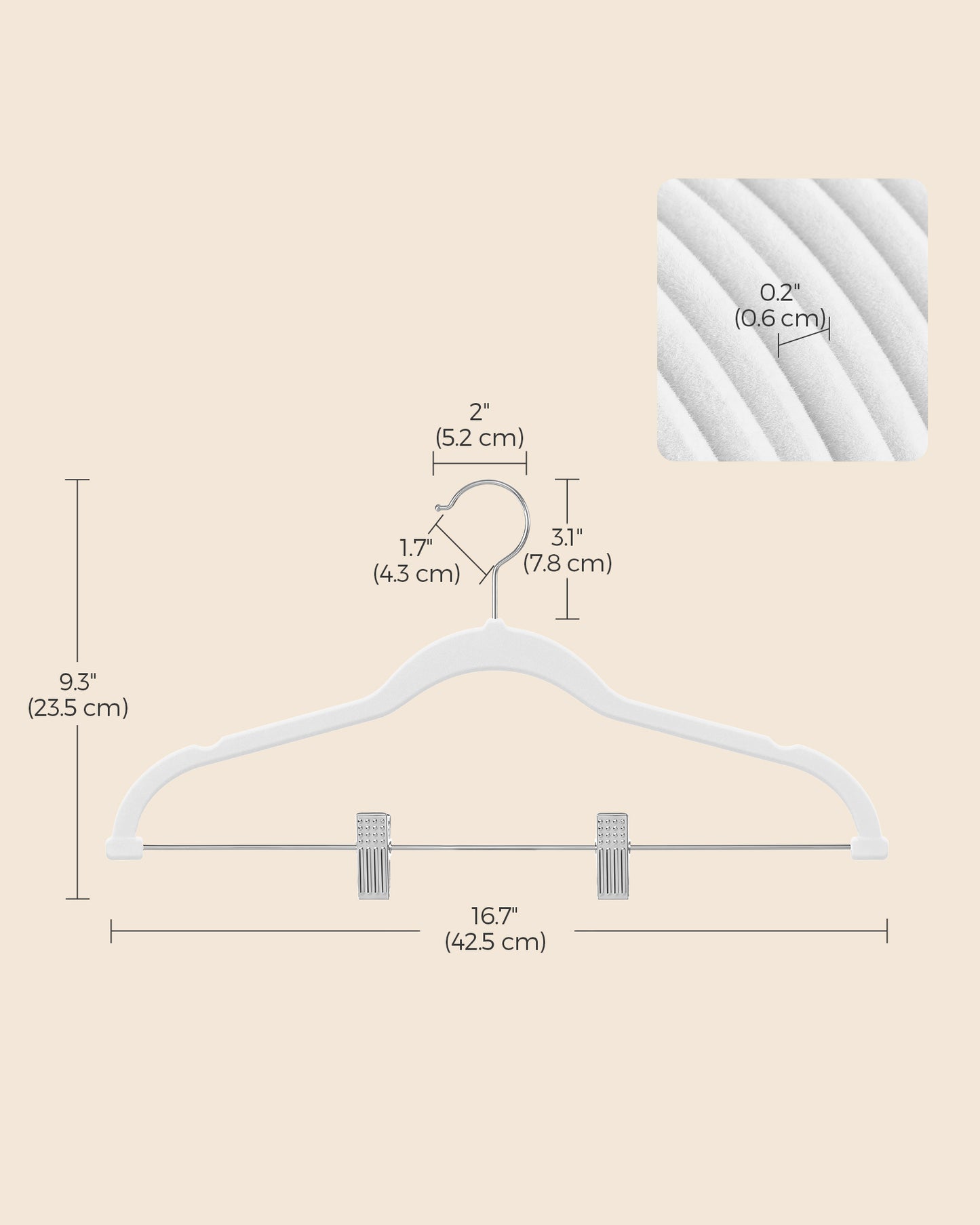 50-Pack Pants Hangers with Adjustable Clips